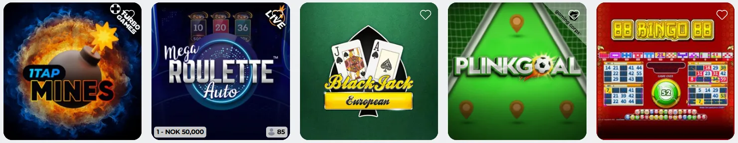 Table games and instant games at KingHills Casino